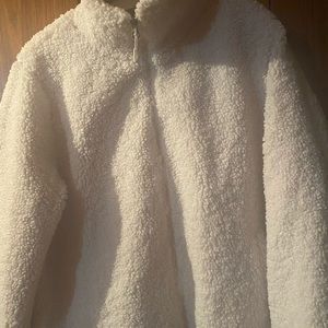 Full zip Sherpa jacket.. Cream, Sz. XXL